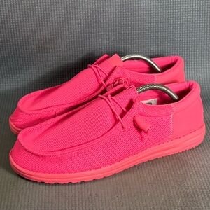 Hey Dude Men’s Wally Funk Mono Electric Pink Slip On Comfort Shoes Size 11